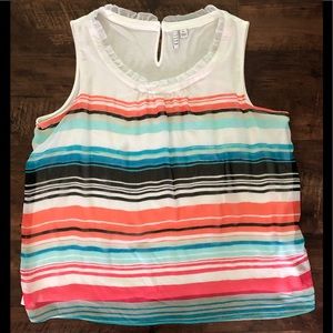 ELLE Sleeveless Striped Blouse